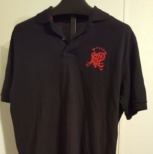 Mens Ralph Lauren XL Black/Red Golf Polo